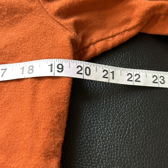 Madewell Flannel Button Placket Tiered Mini Dress Rust Orange Ruffled Dress Sz M - Picture 13 of 14